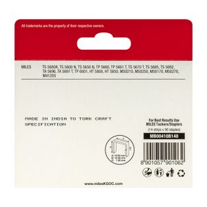 Galv Staples 18g T50 10mm X 1250pcs MILES No4