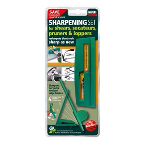MULTI-SHARP Garden Tool Sharpening Kit 2pc for Shears, Scissors, Secateurs, Pruners & Loppers