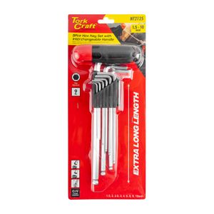 9pc Ball Point Allen Key Set With Interchangeable Handle