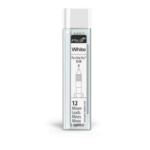 PICA Fine Dry 0.9mm Lead 12pc Refill Set White