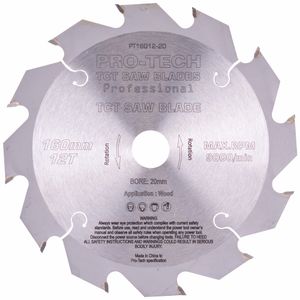 Saw Blade Tct 160x2.2x20x12t Wood Prof. PRO-TECH Fes. Ts55 Pw12