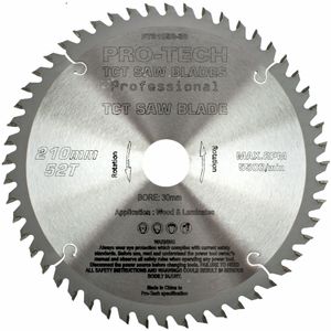 Saw Blade Tct 210x2.4x30x52t Wood Prof. PRO-TECH Fes. Ts75