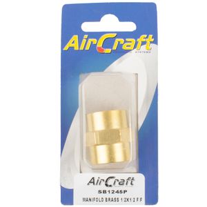 Manifold Brass 1/2x1/2 F/f 1pc Pack