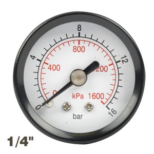 Press. Gauge 40mm 1/4' Rear Fit 0-16bar 0-1600kpa