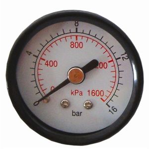 Press. Gauge 50mm 1/4' Rear Fit 0-16bar 0-1600kpa