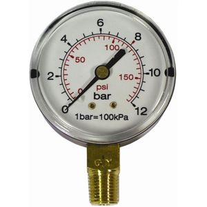 Press. Gauge 63mm 1/4' Bot. Fit 0-16bar 0-1600kpa