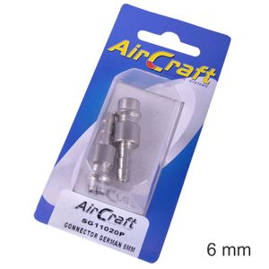 Connector German 6mm Hosetail 2pc Pack