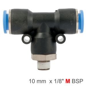 Pu Hose Fitting Tee 10mm-1/8 M