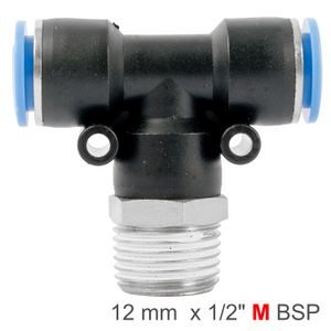 Pu Hose Fitting Tee 12mm-1/2 M