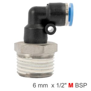 Elbow 6mm-1/2 M Pu Hose Fitting