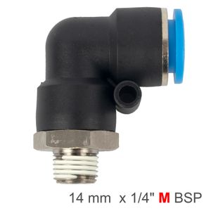 Elbow 14mm-1/4 M Pu Hose Fitting