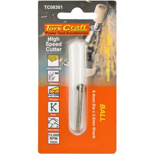 TORK CRAFT Mini High Speed Cutter 6.4mm Ball 3.2mm Shank