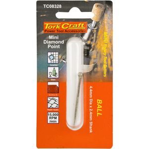 TORK CRAFT Mini Diamond Point 4mm Ball 2.4mm Shank