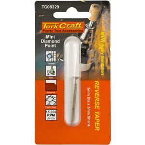 TORK CRAFT Mini Diamond Point 5mm Reverse Taper 2.4mm Shank