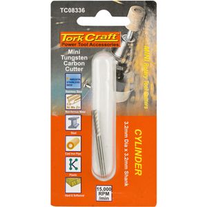 TORK CRAFT Mini Tungsten Carbide Cutter 3.2mm Cylinder 3.2mm Shank