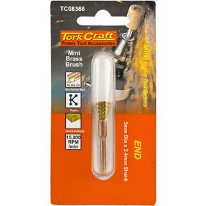 TORK CRAFT Mini Brass Brush End 3.2mm 2.4mm Shank