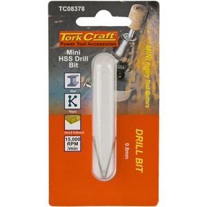TORK CRAFT Mini HSS Drill Bit 0.8mm 2pc