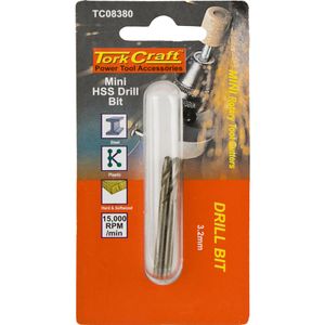 TORK CRAFT Mini HSS Drill Bit 3.2mm 2pc