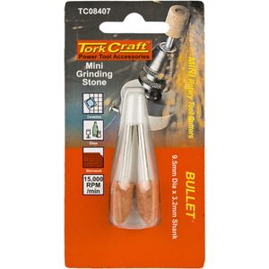 TORK CRAFT Mini Grinding Stone 9.5mm Bullet 3.2mm Shank 2 Piece