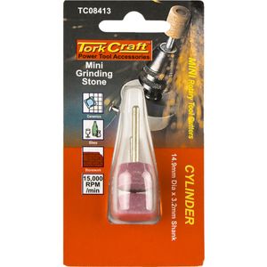 TORK CRAFT Mini Grinding Stone 14.9mm Cylinder 3.2mm Shank 2 Piece