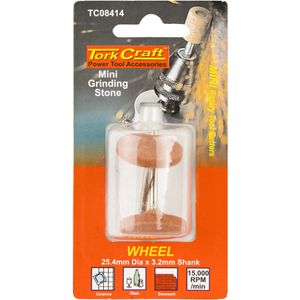TORK CRAFT Mini Grinding Stone 25.4mm Wheel 3.2mm Shank 2 Piece