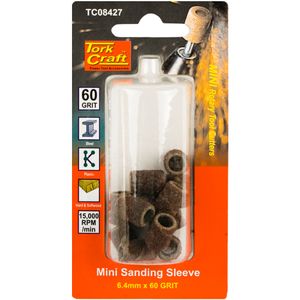 TORK CRAFT Mini Sanding Sleeve 6.4mm 60 Grit 12 Piece