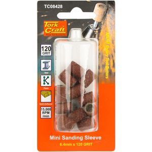 TORK CRAFT Mini Sanding Sleeve 6.4mm 120 Grit 12 Piece