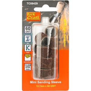 TORK CRAFT Mini Sanding Sleeve 12.7mm 60 Grit 12 Piece