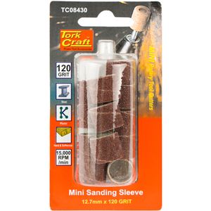 TORK CRAFT Mini Sanding Sleeve 12.7mm 120 Grit 12 Piece