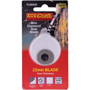 TORK CRAFT Mini Diamond Saw Blade 22mm x 2mm Arbor 2 Piece