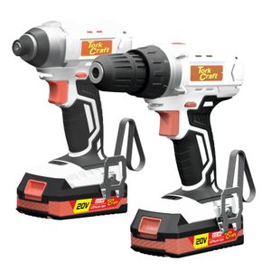 TORK CRAFT Drill + Impact Driver Twin Pack 20v 2 X 2.0ah Battery Kit