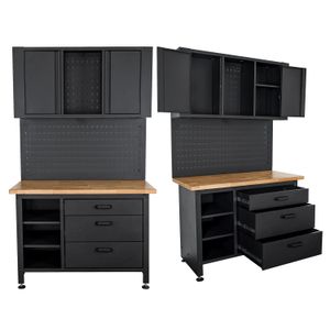 Wall Mount Metal Storage Unit 2000x1200mm Cupboard/peg Board/work Benc