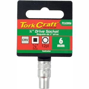 Socket 6mm 1/4' Drive Crv 12 Point
