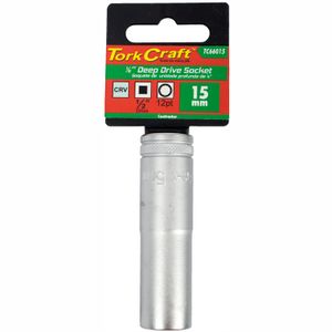 Socket 15mm 1/2' Dr Deep Socket Crv 12 Point