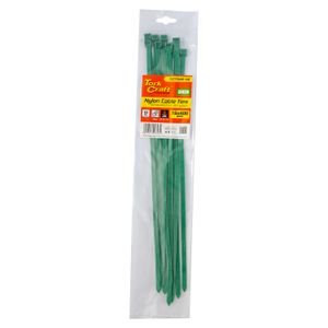 Nylon Cable Ties 7.6mm X 400mm Green 10pc