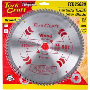 Blade Tct 250 X 80t 30/1/20/1 General Purpose Cross Cut Smooth