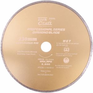 Diamond Blade 230mm X 25.4 Continues Rim