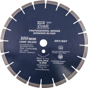 Diamond Blade 300 X 25.4mm Old Concrete Laser Welded Segmented