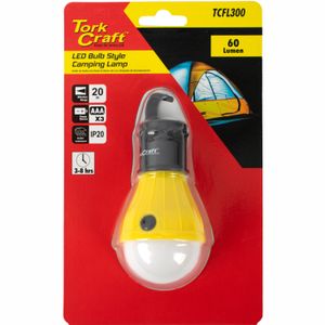 Camping Led Light Bulb 60lm Hanging Hook Use 3xaaa Bat TORK CRAFT