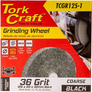 Grinding Wheel 125 X 20 X 32mm Bore Coarse 36g Black