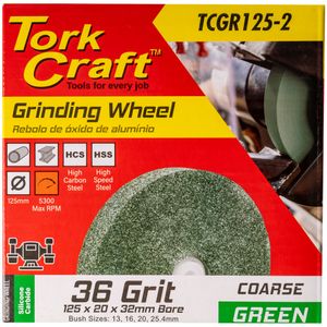 Grinding Wheel 125 X 20 X 32mm Bore Coarse 36g Green