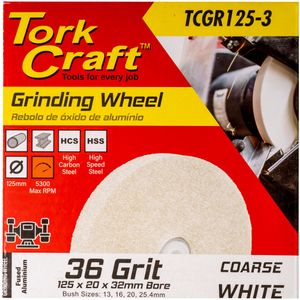 Grinding Wheel 125 X 20 X 32mm Bore Coarse 36g White