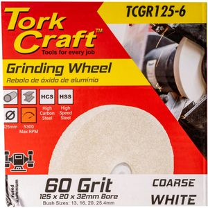 Grinding Wheel 125 X 20 X 32mm Bore Fine 60g White