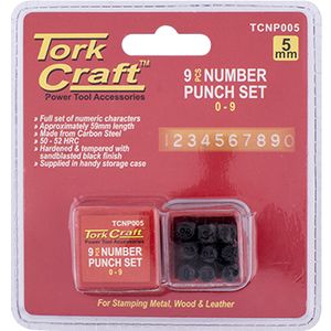Number Punch Set 5mm (0-9mm) Black Finish