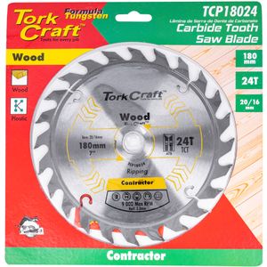 Blade Contractor 180 X 24t 20/16 Circular Saw Tct