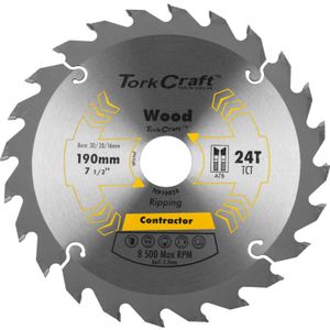 Blade Contractor 190 X 24t 30/20/16 Circular Saw Tct