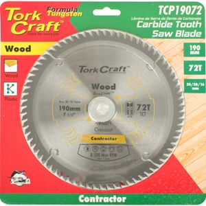 Blade Contractor 190 X 72t 30/20/ Circular Saw Tct
