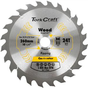 Blade Contractor 260 X 24t 30/1/20/16 Circular Saw Tct