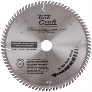 Blade Tct 250 X 80t 30mm Alum Tcg Negative Profesional Industrial