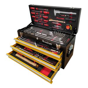 TORK CRAFT Trackbox 2.0 127-Piece 3-Drawer Top Tool Box 600 x 250 x 320mm TCTB127